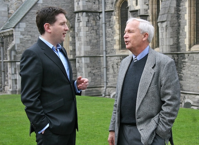 The Revd Darren McCallig, Dean of Residence at Trinity College Dublin, and Bishop William Willimon, author and Bishop of the North Alabama Conference of the United Methodist Church, pictured at Christ Church Cathedral in Dublin during the Quiet Day organised by the cathedral and TCD Church of Ireland Chaplaincy. 