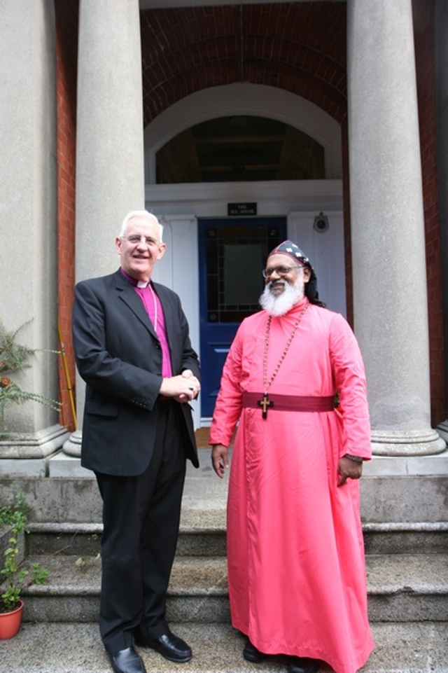 The Archbishop of Dublin, the Most Revd Dr John Neill with the Rt Revd Dr Geevarghese Mar Theodosius, Bishop of Europe and North America in the Nazareth Mar Thoma Church on the Bishop's visit to the See House in Dublin.