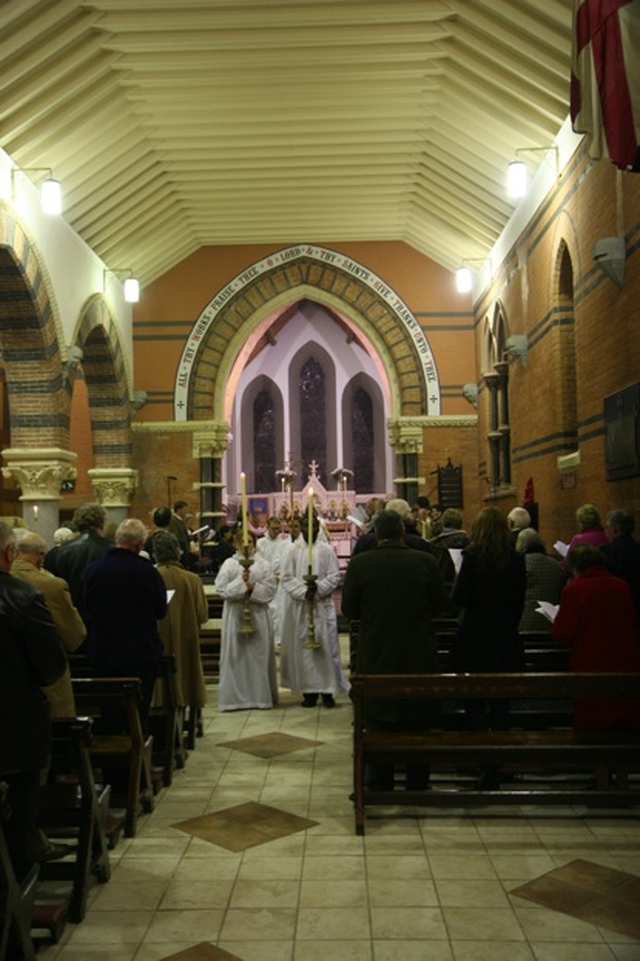 The procession at the close of the All Saints Grangegorman Patronal Festival Solemn Sung Eucharist.