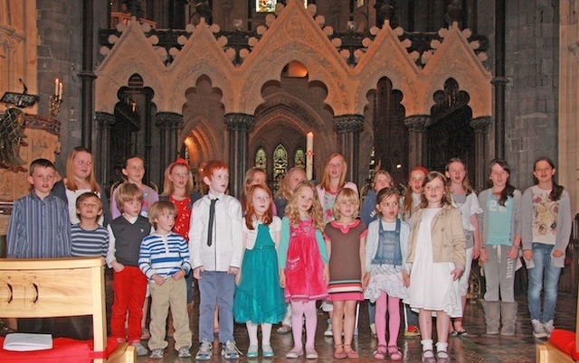 Kildare Place School Choir performing at the Service of Thanksgiving in Christ Church Cathedral to mark the bicentenary of the establishment of the Kildare Place Society. Photo: The Ven David Pierpoint, Archdeacon of Dublin.