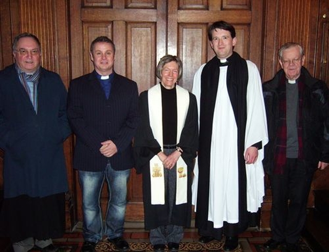 Pictured following a service of Choral Evensong for the Week of Prayer for Christian Unity in the Chapel of Trinity College Dublin are (left to right): Fr. Peter Sexton (Catholic Chaplain, TCD); the Revd Julian Hamilton (Methodist Chaplain, TCD); the Revd Dr. Katherine Meyer (guest preacher); the Revd Darren McCallig (TCD Dean of Residence and Church of Ireland Chaplain) and Fr. Paddy Gleeson (Catholic Chaplain, TCD).