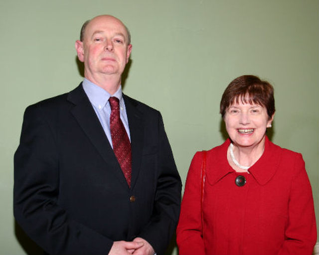 Dr Raymond Refaussé, RCB Librarian and Archivist and his wife Dr Mary Clarke, Dublin City Archivist, at the launch of the ‘Christ Church Restored’ exhibition at the Irish Architectural Archive on Merrion Square.