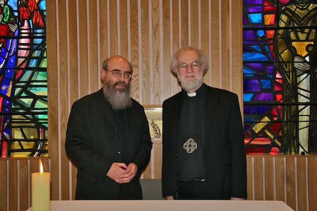 Canon Patrick Comerford and the Most Revd Rowan Williams, Archbishop of Canterbury, pictured at the 18th Primates’ Meeting of the Anglican Communion, Emmaus Retreat and Conference Centre, Swords, Co Dublin. 