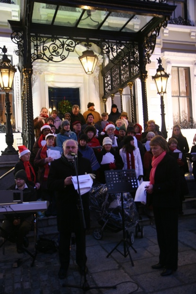 Senator David Norris reading at community carols at the Mansion House organised by the Diocesan Council for Mission and the Roman Catholic Archdiocese of Dublin Year of Evangelization.