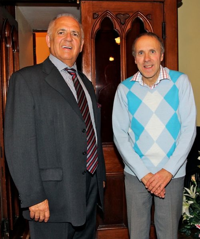 Tony Regan and Stuart Condell following the service of institution of the Revd Brian O’Reilly in St Saviour’s Church, Rathdrum. 