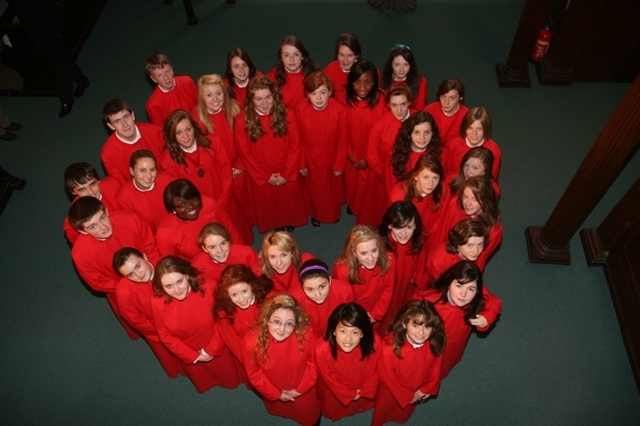 The Choir of the Kings Hospital School which led the singing at the service marking the beginning of the Law term in St Michan's Church, Dublin.