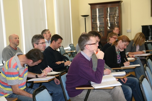 Students pictured at a lecture at the Church of Ireland Theological Institute. 