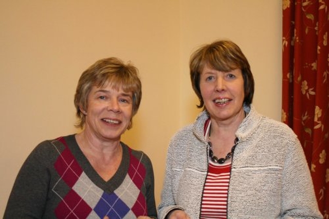 Wendy Moore and Olive Nairn at the reception following the Mageough Chapel Carol Service
