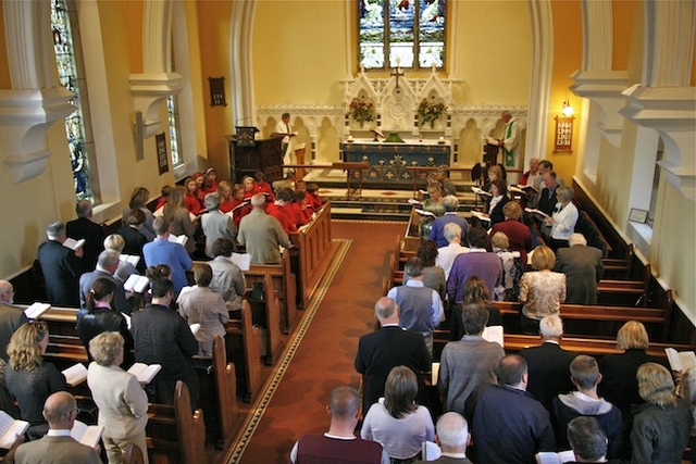 The congregation pictured at the service in Kilternan Parish Church to mark the 25th Anniversary of the Revd Canon David Moynan's ordination to the diaconate.