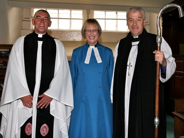 Revd Canon Dr Heather Morris, President Elect of the Methodist Church in Ireland, preached at the annual New Law Term Service in St Michan’s on October 1. She is pictured with Archdeacon David Pierpoint and Archbishop Michael Jackson. 