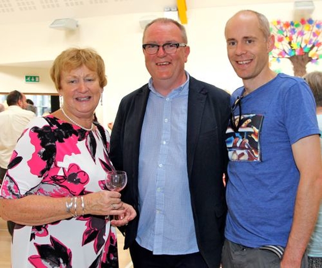 Audrey Evans, Ken Gibson and Simon Evans following the service and flower festival celebrating the 150th anniversary of St Patrick’s Church, Greystones. 