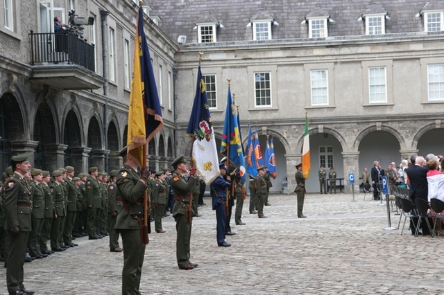 The Defense Forces Colours at the National Day of Commemoration in the Royal Hospital Kilmainham.