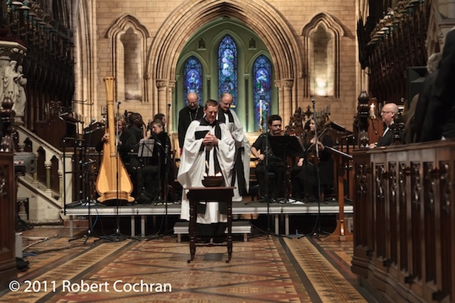 Clergy pictured at 'St Patrick in His Own Words', an Ecumenical Celebration in St Patrick's Cathedral. The St Patrick's Day event was organised by the Dublin Council of Churches and attended by various church leaders from Dublin. Photo: Robert Cochran.