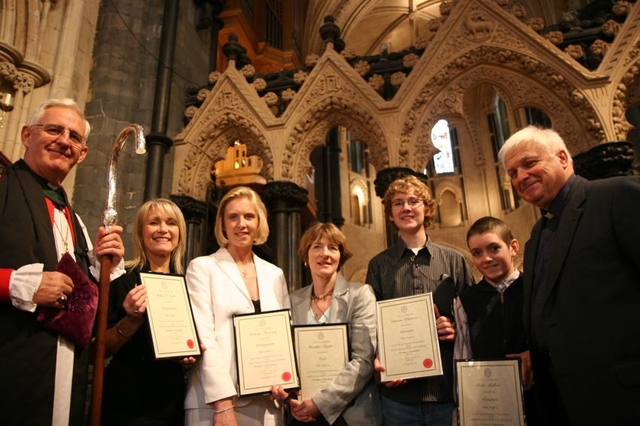 The Archbishop of Dublin with some of the students who successfully completed a year of the Certificate Course in Church Music. Also pictured is the Venerable Edgar Swann, Chairman of the Diocesan Committee for Church Music.
