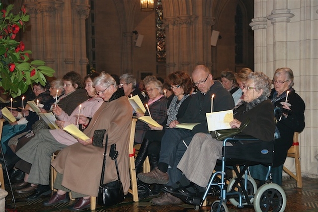 Candles of Remembrance at the Irish Cancer Society Ecumenical Service in Christ Church Cathedral.