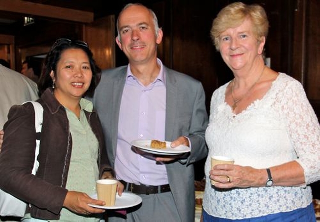 Rebecca and Samuel Lamb and Jane O’Hara following the service celebrating the 20th anniversary of St Catherine’s Church (CORE), Thomas Street, Dublin, on September 8.