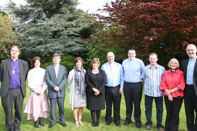 Pictured with the Bishop of Cashel and Ossory, the Rt Revd Michael Burrows (left) and the Director of the Church of Ireland Theological Institute, the Revd Dr Maurice Elliott (right) and the Revd Eileen Turner of St John's College, Nottingham (2nd right) are those who received Diplomas of Higher Education in Theology and Vocation at a ceremony in the Church of Ireland Theological Institute recently. Recipients are (left to right) the Revd Anne Marie-O'Farrell, Adrian Moran, Anne Skuce, the Revd Andrea Wils, the Revd William Anderson, the Revd Mark Lennox BA, and Adrian Halligan (7 more received Diplomas in Absentia).