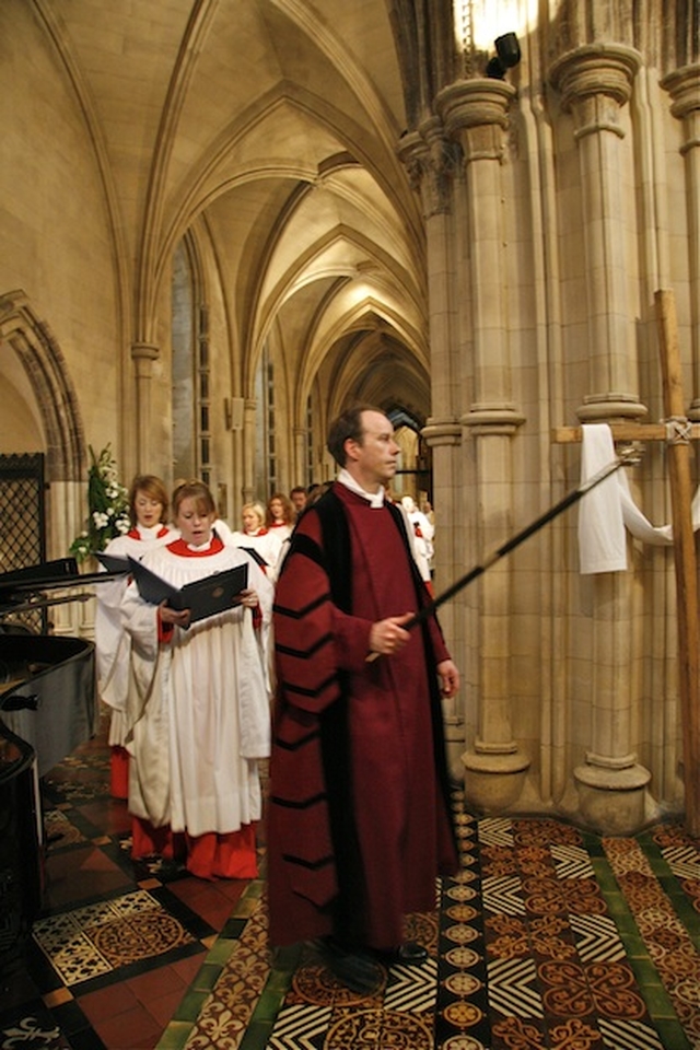 Procession at the Easter Sunday Festal Eucharist in Christ Church Cathedral, Dublin.