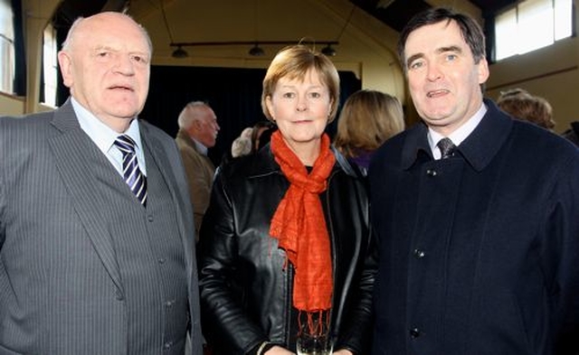 Edgard Hall, Jean Burdett and Bryan Burdett at the reception following the service in Holy Trinity, Killiney, in which Archbishop Michael Jackson dedicated gifts to the parish on Sunday February 2. 