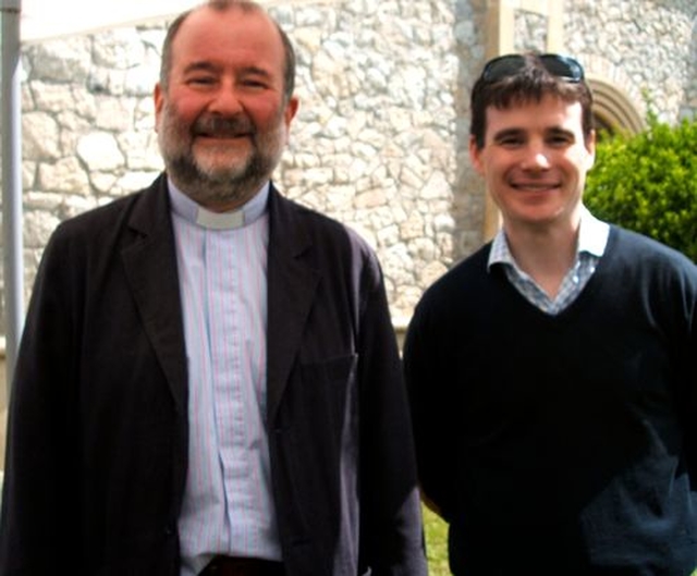 Fr Paul Barlow and organist Eoghan Ward at St John’s Sandymount’s Summer Fair. The fair helped to raise funds for the restoration of the organ in the church. 