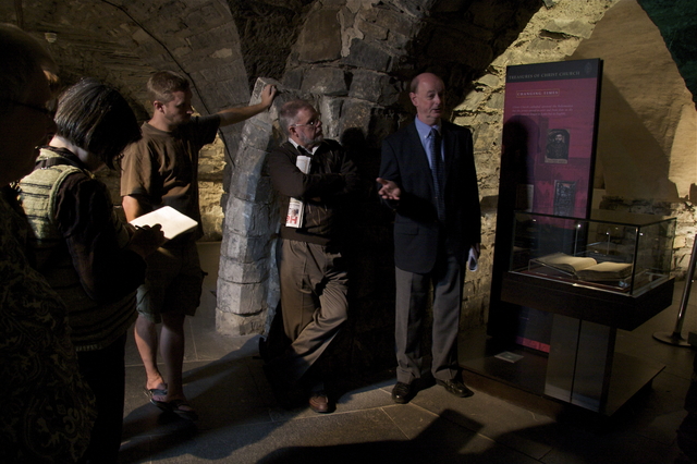 Librarian and Archivist, Dr Raymond Refaussé, gives a guided tour of Cathedral manuscripts as part of Christ Church's Heritage Week.