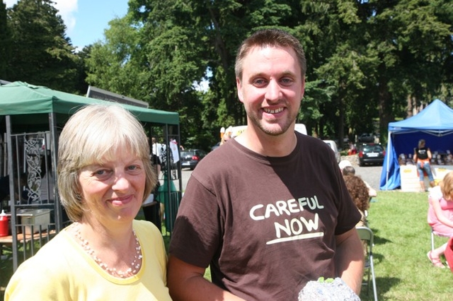 Liz Rountree and her son Lindsay at the Powerscourt Parish Fete, Enniskerry, Co Wicklow.