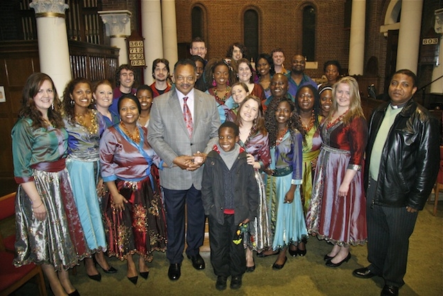 Reception for the Revd Jesse Jackson by the Discovery Gospel Choir, St George and St Thomas' Church, Cathal Brugha Street, Dublin 1. 