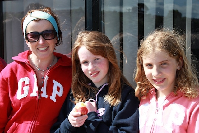 Angie Mitchell, Helen Ryan and Chris Sweeney, Greystones parishioners, enjoying the East Glendalough Parishes Funday. Photo: The Revd Nigel Waugh.