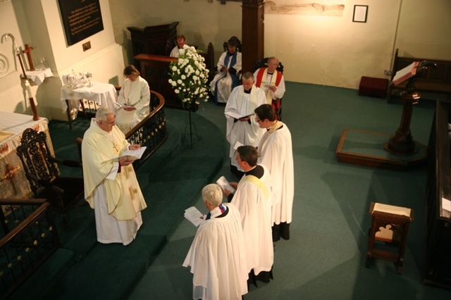 The Revd David MacDonnell is presented at his ordination to the priesthood in St Michan's Church, Dublin.