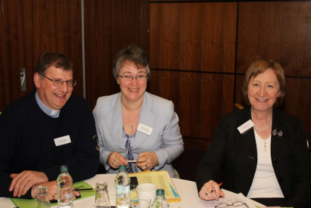 Revd Alan Rufli, Dr Anne Lodge and Noreen Flynn (INTO) at the Dublin and Glendalough Primary School Principals and Chairpersons Patron’s Day in the Clarion Hotel, Liffey Valley. 