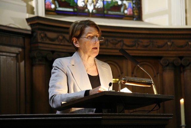 Sr. Stanislaus Kennedy of Focus Ireland preaching on the subject of love as part of Trinity Chapel's 'Virtues and Vices' programme of speeches. 