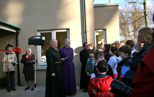 Archdeacon Ricky Rountree and Archbishop Michael Jackson dedicate the new rectory at Powerscourt, Enniskerry. 