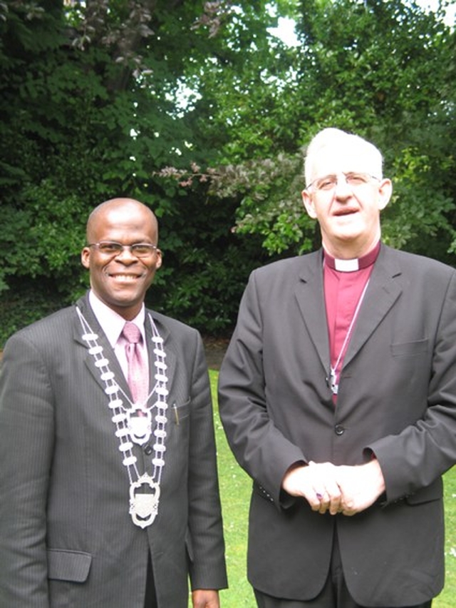 The Mayor of Portlaoise, Cllr Rotimi Adebari (left) pays a courtesy visit to the Archbishop of Dublin in the See House.