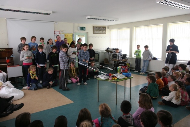 Assembly at a West Dublin School visited by the Archbishop of Dublin, the Most Revd Dr John Neill.