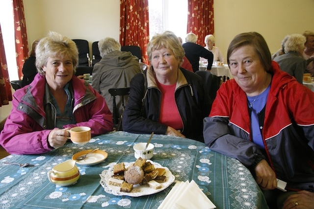 Helen Rutledge, Sarah Darcy and Mary McCormack enjoying the Mageough Home Coffee Morning.