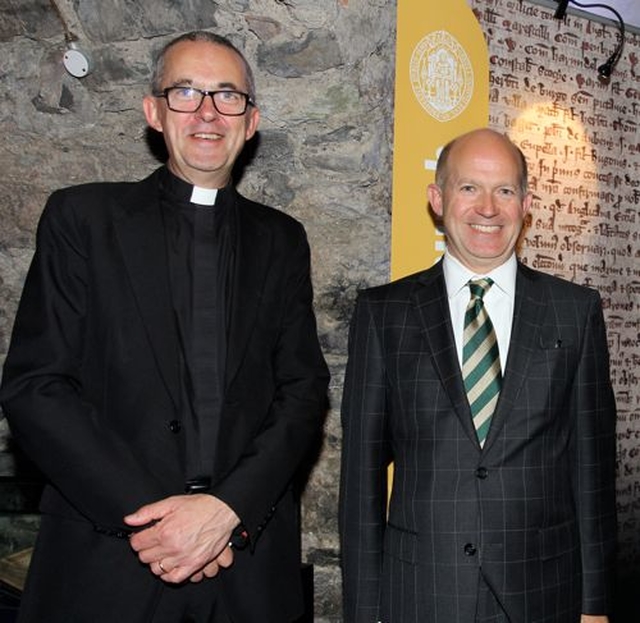 The Dean of Christ Church Cathedral, the Very Revd Dermot Dunne and Mr Dominck Chilcott, British Ambassador to Ireland, at the launch of Magna Carta at Christ Church.