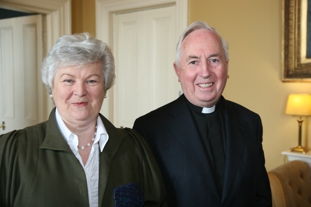 Pictured at a lunch for retired clergy, their spouses and widows are Pat Paterson, the widow of the late Very Revd John Paterson, Dean of Christ Church Cathedral and the Revd Canon Victor Stacey, Diocesan Chaplain to retired clergy and their spouses.