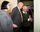 Dr Susan Parkes of the CICE Plunket Museaum committee shows Minister for Education and Skills, Ruairi Quinn around the Kildare Place Society & Schooling in the Nineteenth Century exhibition in the National Museum of Ireland Collins Barracks.
