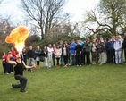 Steven Byford fire breathing at 3 Rock youth's Advance Day for young people in Taney Parish Centre.
