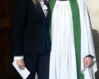 Trinity College Dublin Dean of Residence, Revd Darren McCallig with TV presenter and broadcaster, Miriam O’Callaghan, who delivered the address in the Chapel on Sunday October 21 as part of the “Soul Sisters” series in which speakers talk of the women who have inspired them.  
