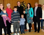 The Revd Bruce Hayes (centre) with his, wife Samantha, children, parents and family following his Service of Institution as the new rector of Dalkey.