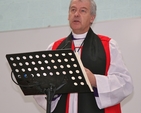 The Most Revd Dr Michael Jackson, Archbishop of Dublin and Bishop of Glendalough, addressing the West Glendalough Childrens' Festival in St Laurence's GAA Centre, Narraghmore. 