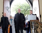 Archbishop Justin Welby enters St Patrick’s Cathedral, with Dean Victor Stacey during his Dublin visit. 