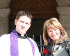 The Revd Darren McCallig, Chaplain to Trinity College Dublin with Nóirín Ní Riain, an Irish Spiritual Singer, Theologan and Musicologist, who preached at 10:45 Choral Eucharist.
