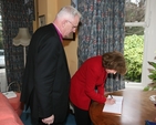 The new Ambassador of Greece, HE Constantina Zagorianou-Prifti signs the guest book during her courtesy visit to the See House to meet the Archbishop of Dublin, the Most Revd Dr John Neill.