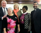 Jan de Bruijn who volunteers with Us. in Ireland; Linda Chambers, National Director of Us. in Ireland; Jannette O’Neill, CEO and Director General of Us. in Britain; the Rt Revd Ellinah Wamukoya, Bishop of Swaziland; and Archdeacon John Perumbalath of Barking, London in St Michan’s Church following the the service celebrating a new name and a new home for Us. (formerly USPG) on Wednesday May 29. 