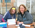 Miriam O'Callaghan and Louise Fuller were selling raffle tickets at the Parish Fête at St Mary's Church, Howth.