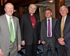 Andrew McNeile of the Diocesan Growth Forum; the Bishop of London, the Rt Revd Richard Chartres; Scott Hayes of Ecclesiastical; and Geoffrey Perrin of the Diocesan Growth Forum are pictured in St Catherine’s Church, Thomas Street, where the Bishop addressed lay members of Dublin and Glendalough on developments in the Diocese of London