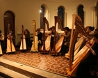The Kylemore Harp Ensemble playing at a recital in Sanford Parish Church. The recital, in aid of the Woodstock Garden Day Care Centre in Ranelagh, also featured guitarist Pavlos Kanellakis.