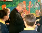 Archbishop Michael Jackson speaking at assembly in St Maelruain’s Church of Ireland School in Tallaght where pupils and staff celebrated the school’s 30th anniversary. 